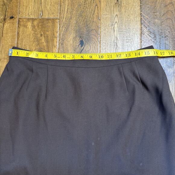 Kasper For A.S.L Chocolate Brown Skirt Suit 2 Pc Set Size 16 Velvet Collar - Picture 4 of 15